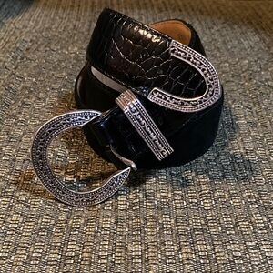 Brighton Elegant Black Crocodile Pattern